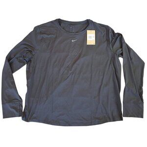 Nike Womens Dri-Fit Long Sleeve Training Shirt XXL Black Polyester Spandex NWT